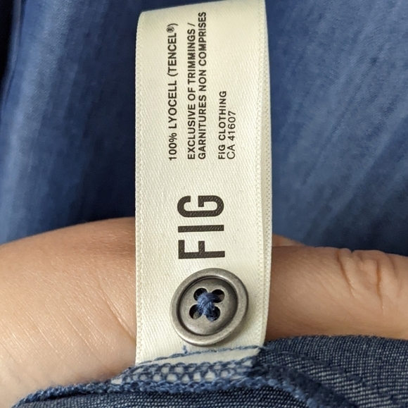 Fig Clothing SOY Dress blue denim tencel size Medium T6 - Picture 6 of 11